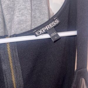 Express Black Dress with Gold Accent